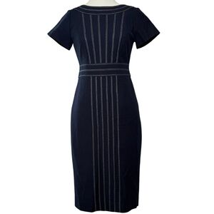 Boden Navy Midi Dress with White Stitching